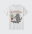 cat gardening white t-shirt