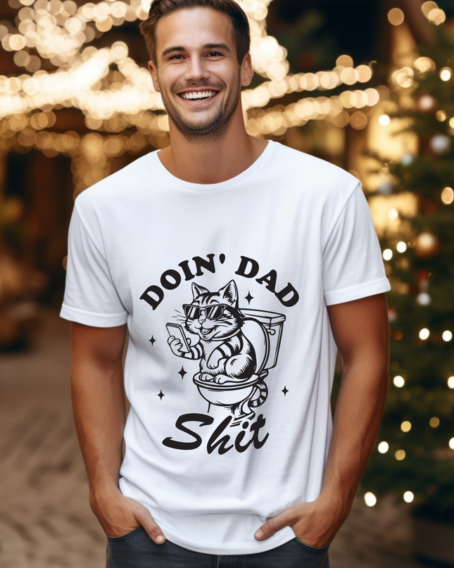 Dad's Busy  White T-shirt