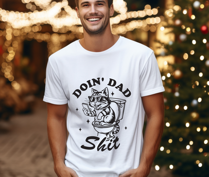 Dad's Busy  White T-shirt